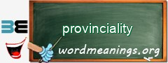 WordMeaning blackboard for provinciality